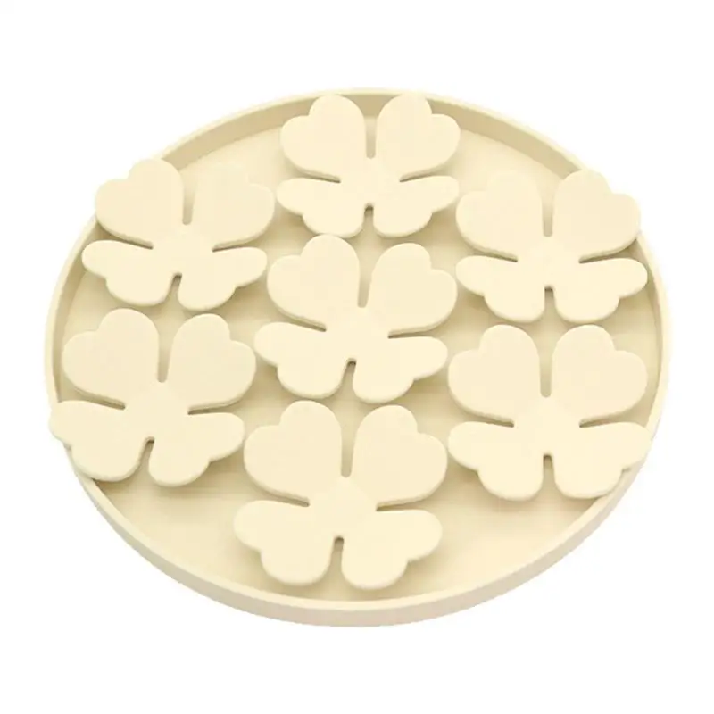 

Dog Lick Pad Peanut Butter Slow Feeder Bowl Puzzle Feeder With Suction Cup Raised Flower Design For Water Yogurt Wet Or Dry Food