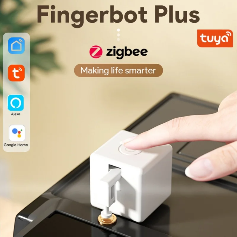 

Tuya Zigbee Fingerbot Plus Smart Fingerbot Switch Button Pusher Smart Life Timer Voice Control Work With Alexa Google Assistant