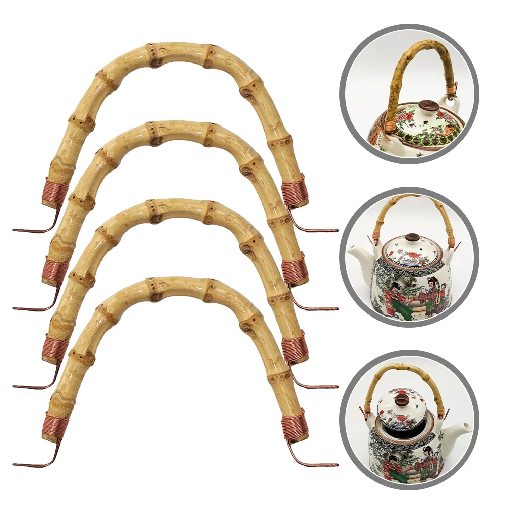 

Handle Teapot Kettle Handles Replacement Ceramic Grip Rattan Wood Wired Japanese Pot Decorative Replaceable Purse Replacements