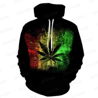 new autumn mens hoodie poisonous weed pattern casual hooded clothing male oversized streetwear outdoor vintage coat with hat