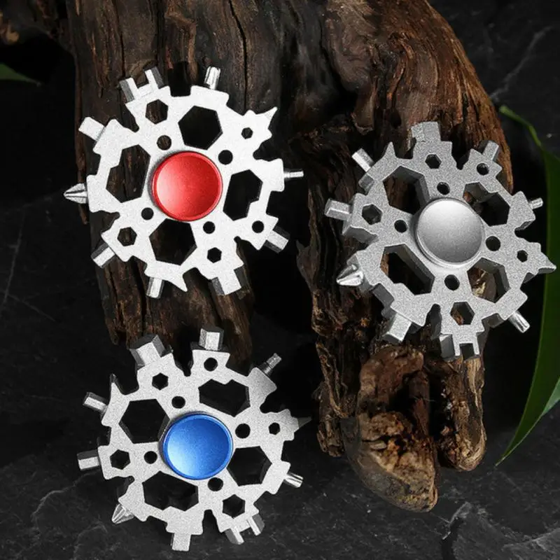 

Outdoor Multifunctional Maintenance Tool Decompression Toy Snowflake Multi Tool New Fingertip Gyro Snowflake Wrench Phillips