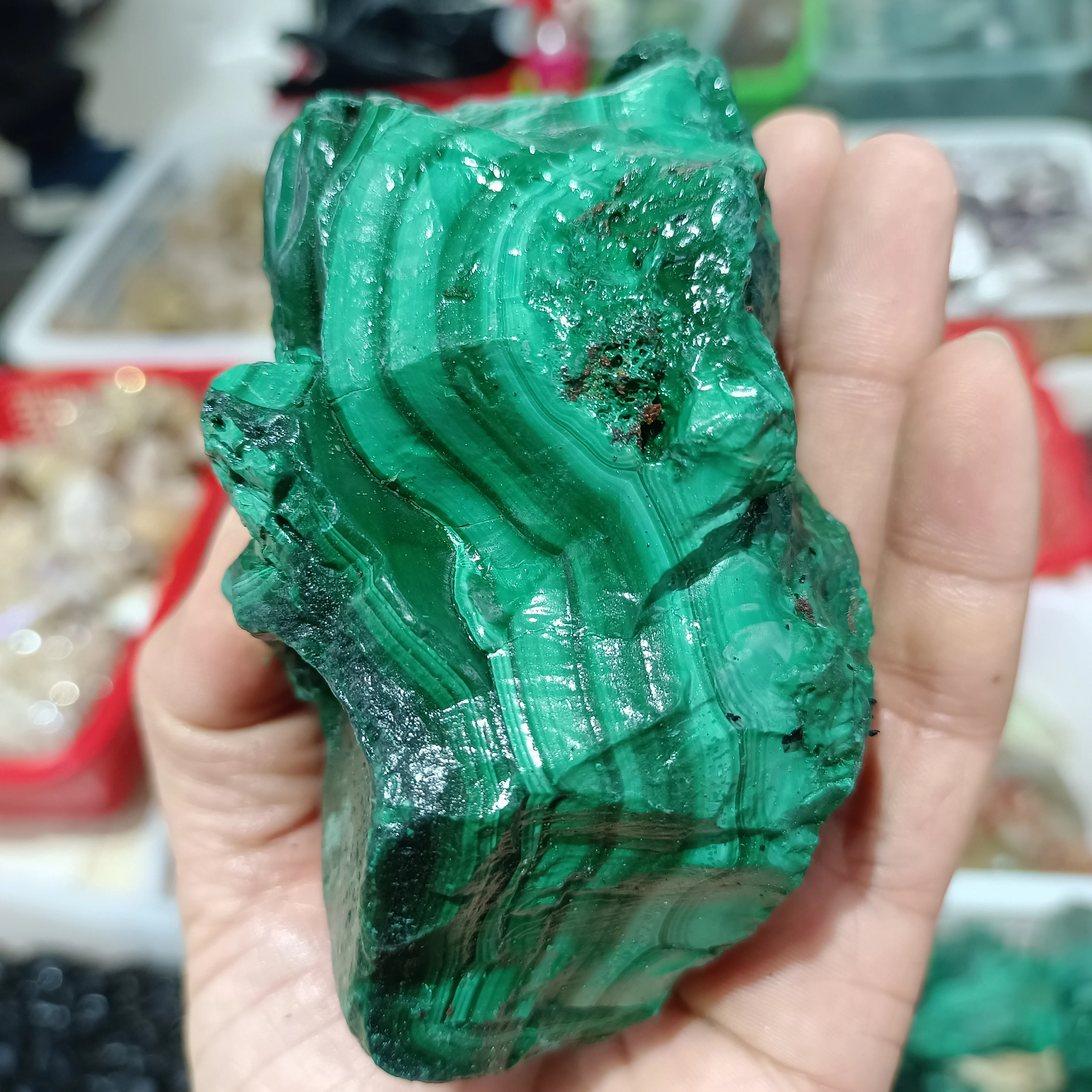 

Natural Malachite Rough Ore Quartz Crystal Mineral Specimen Stone Ornaments Reiki Healing