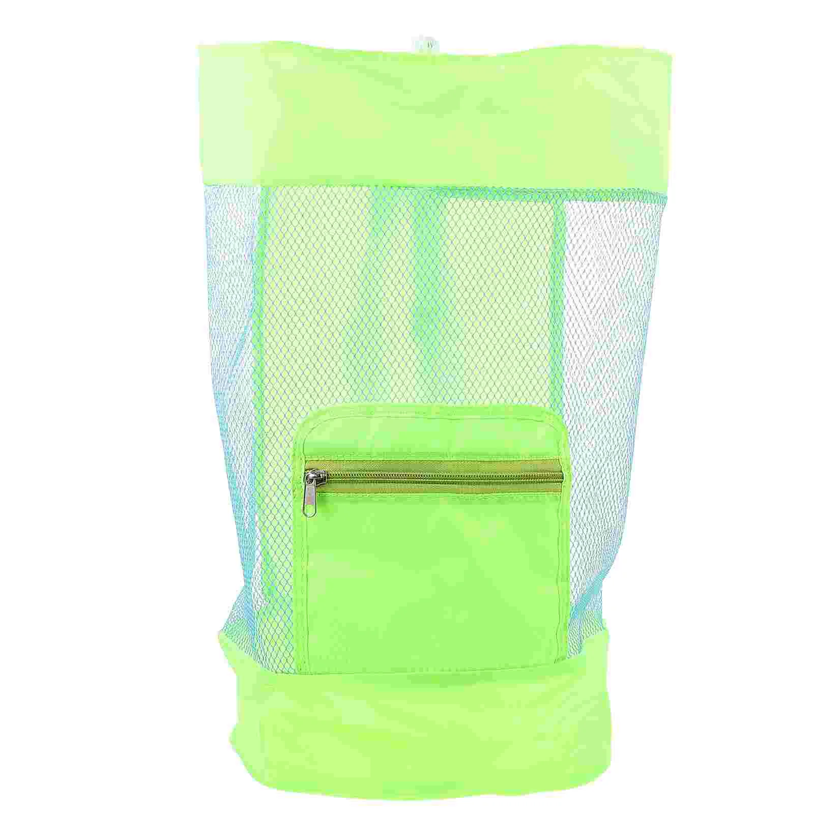 

Beach Mesh Backpack Toy Tote Essentials Vacation Seashell Storagetoys Shell Sand Swimming Gym Kids Pool Large Shoulder Picnic