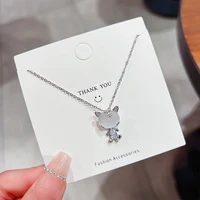korean fashion silver pendant tiger necklace for women neck chain stainless steel jewelry female gifts