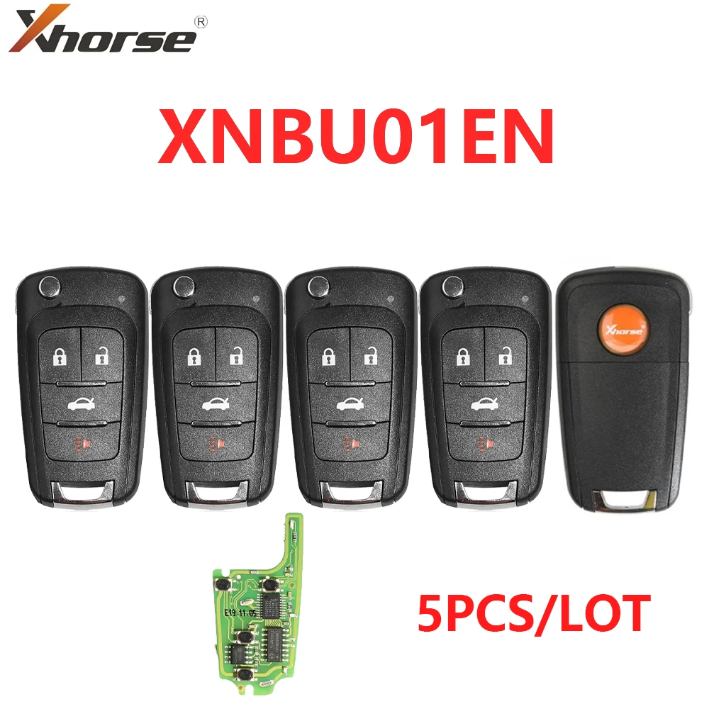 

5pcs/Lot Xhorse XNBU01EN Wireless Remote Control Key VVDI Remote Key for Buick Flip 4 Buttons English Version for VVDI Key Tool