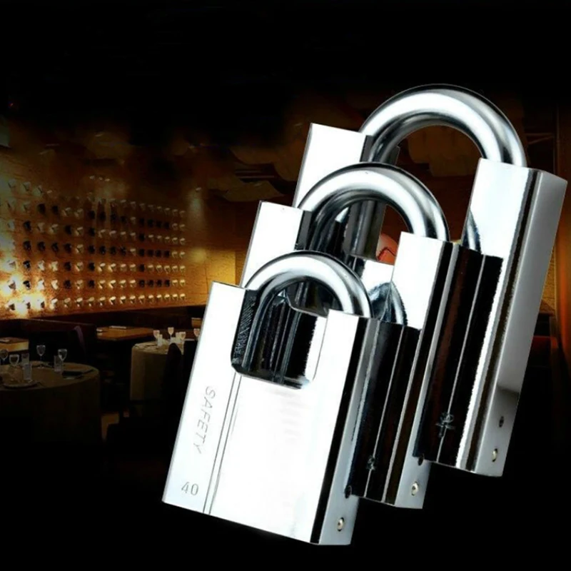 

Keyed Padlock Waterproof Antirust, Multifunctional Padlock,Anti-Theft Lock Pry Door Lock Unlocked Head Window Lock