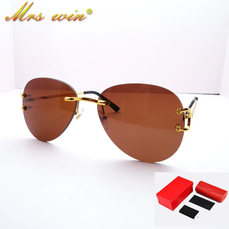 

2022 Luxury Brand Ladies Decorative Sunglasses Heart Shape Carter Frameless Design Classic Fashion Trend Men's Outdoor Glasses