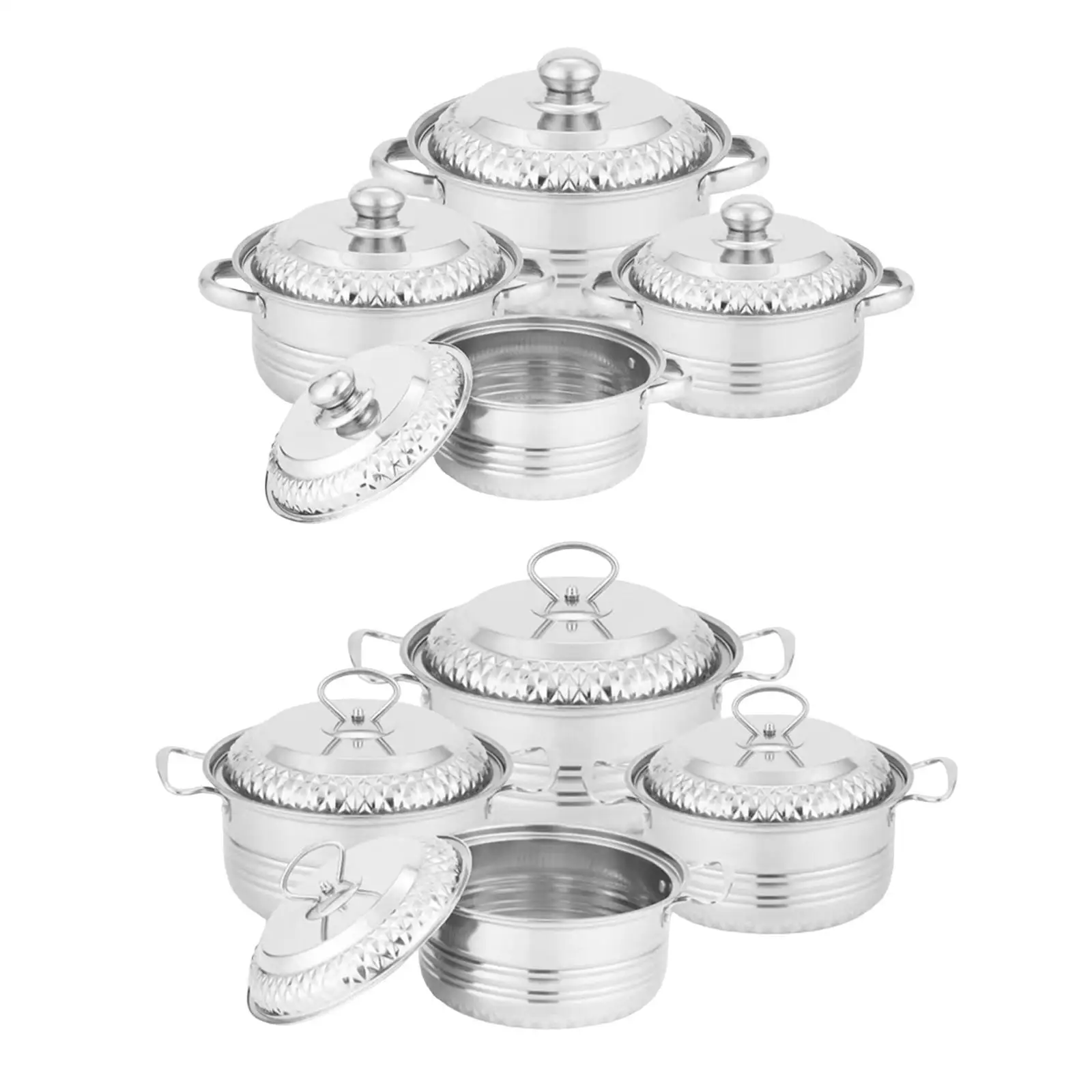 4Pcs Sauce Pan Easy to Clean Silver Stock Pot for Pasta Gravies Boiling Milk
