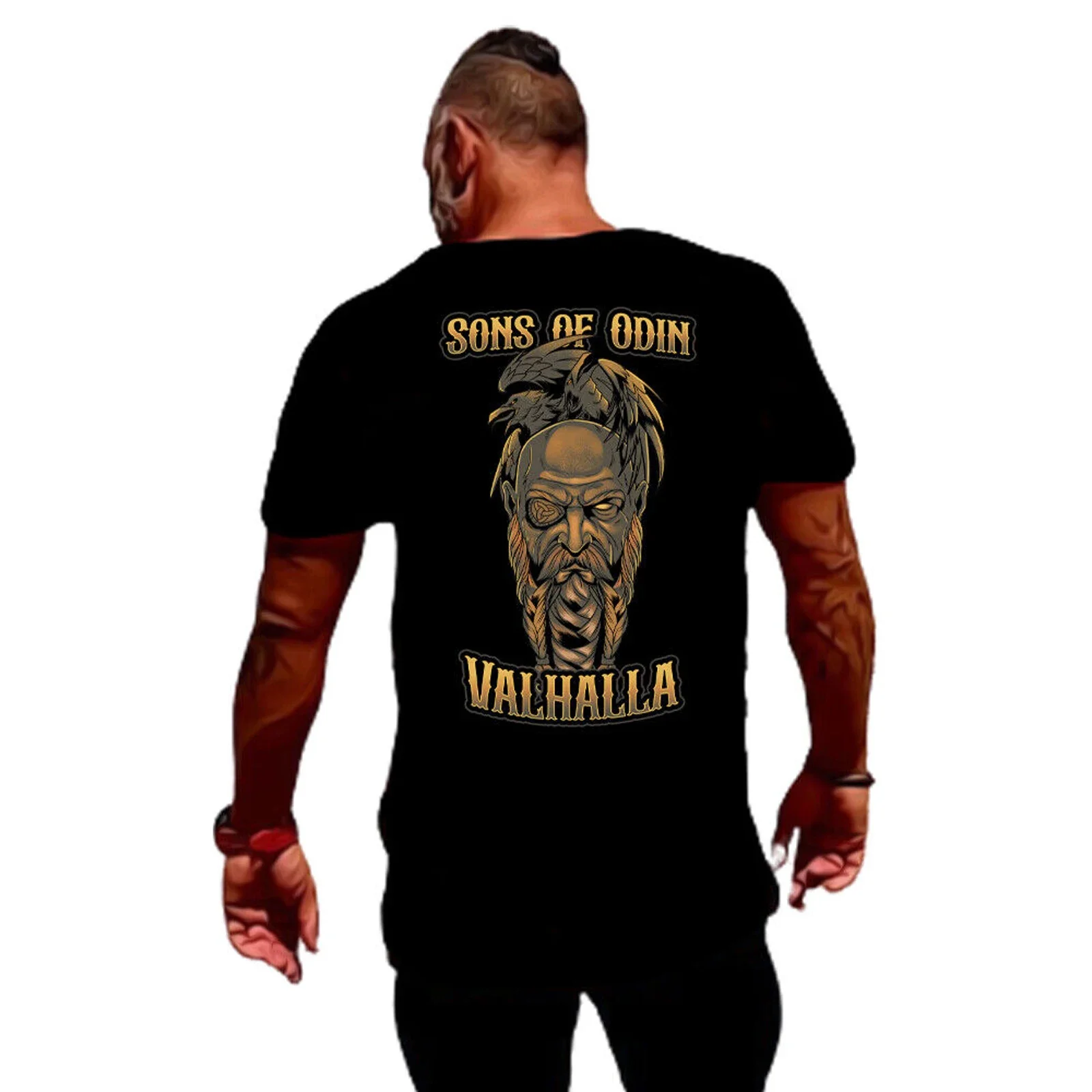 Футболка Nordic Warrior Floki Ragnar Sons of Odin Valhalla, 100% хлопок, с круглым вырезом, летняя повседневная мужская футболка с короткими рукавами, размер S-3XL (art.: 3920ca422d336) - 3920ca422d336