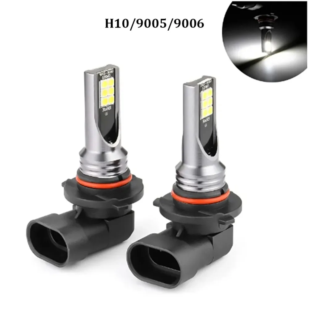 2 шт. Автомобильные светодиодные лампы 3030SMD H3/H1/H10/9006/9005/H11/H8/H4 12 6500 лм K