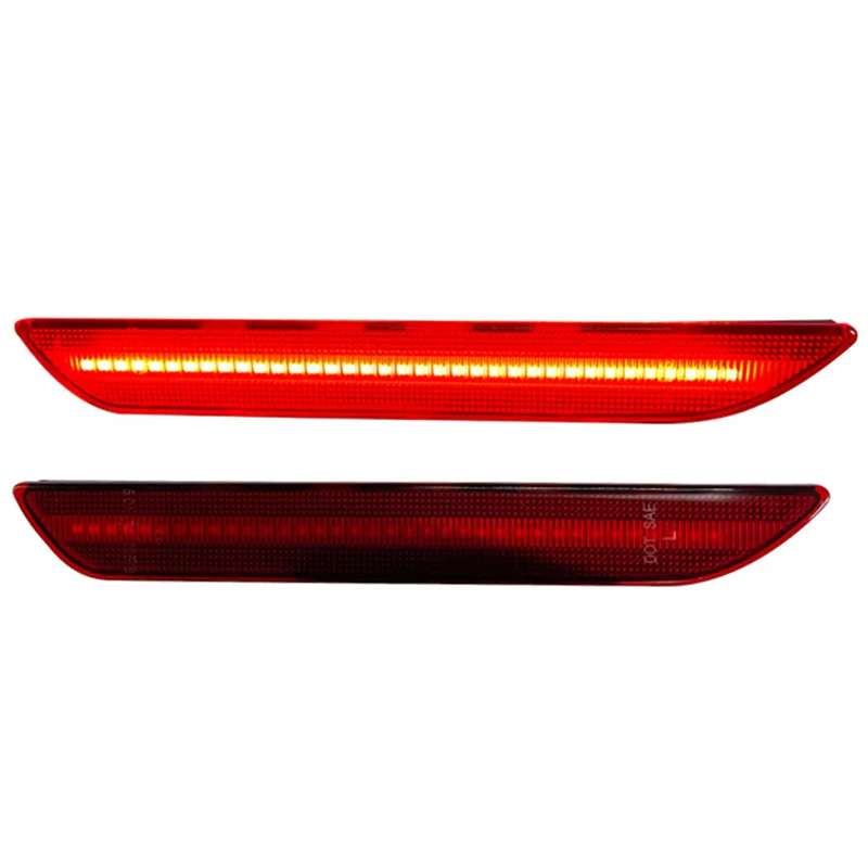 

2Pcs LED Rear Side Marker Lights for Ford-Mustang 2015-2021 Red Rear Bumper Side Fender Marker Turn Signal Lamp