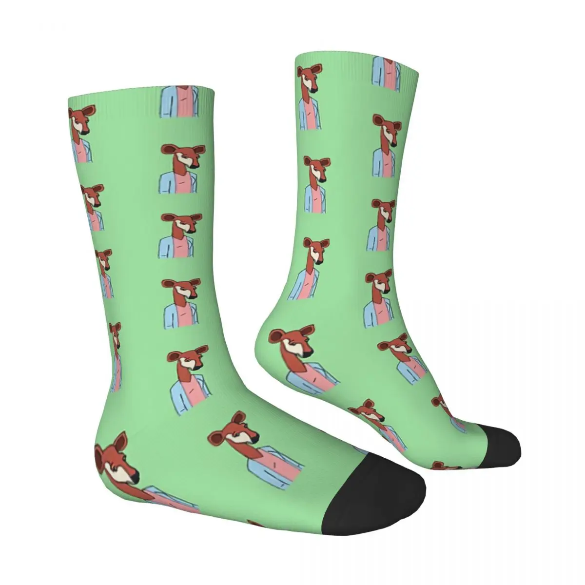 Hot Sale Office Okapi Fashion Funny Printed Polyester Long Socks Harajuku Comfortable Breathable Happy Gift sockings For Unisex