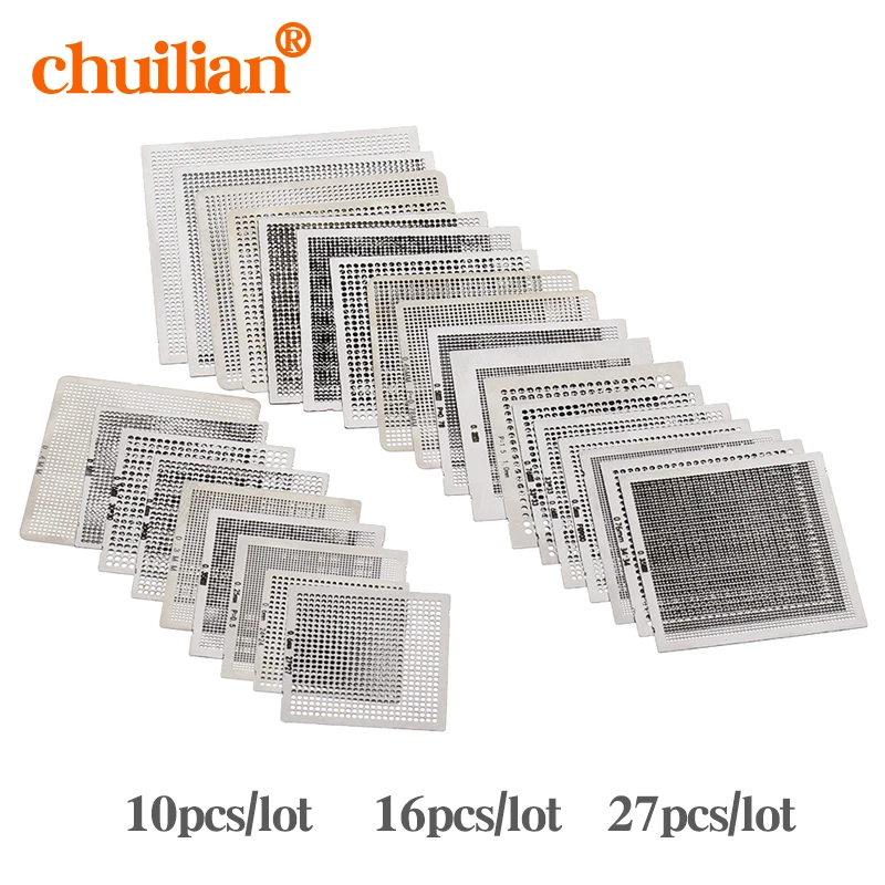 27/16/10 шт., универсальные трафареты для микросхем SMT SMD 27/16/10 шт., универсальные трафареты для микросхем SMT SMD