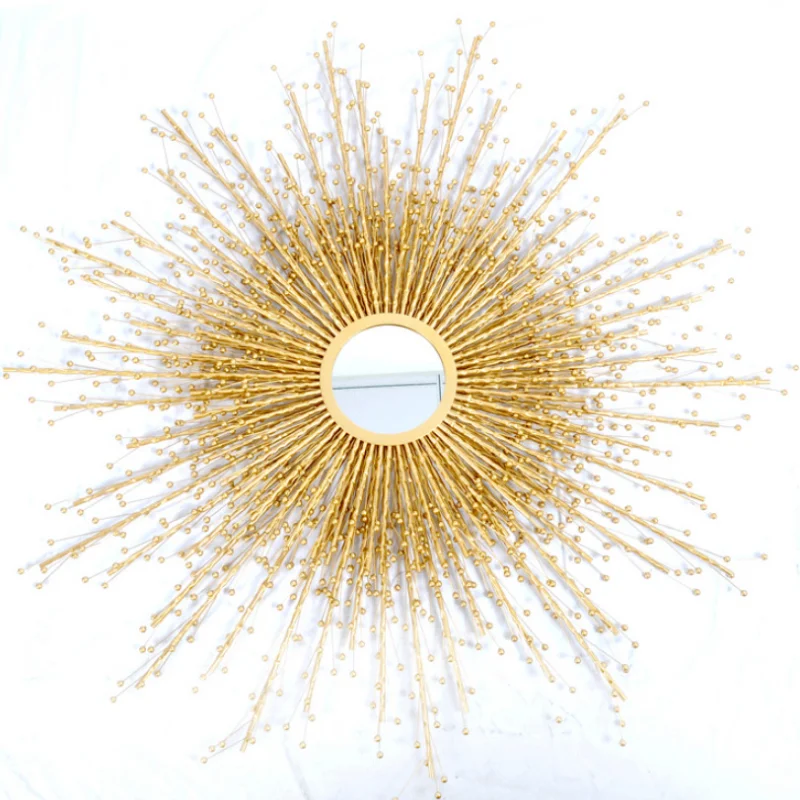 

High-end Hotel Clubhouse Villa Model Room Wall Hanging Decoration Steel Ball Mirror Wall Hanging Decoration Mirror