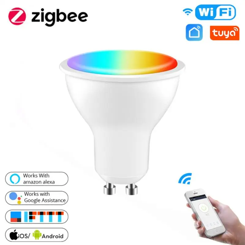 

Zigbee Smart LED Light Bulb 4W Gu10 RGBCW Spotlight Lamp AC 240V Voice Control Tuya/Smartlife App Via Alexa Google Home With Hub
