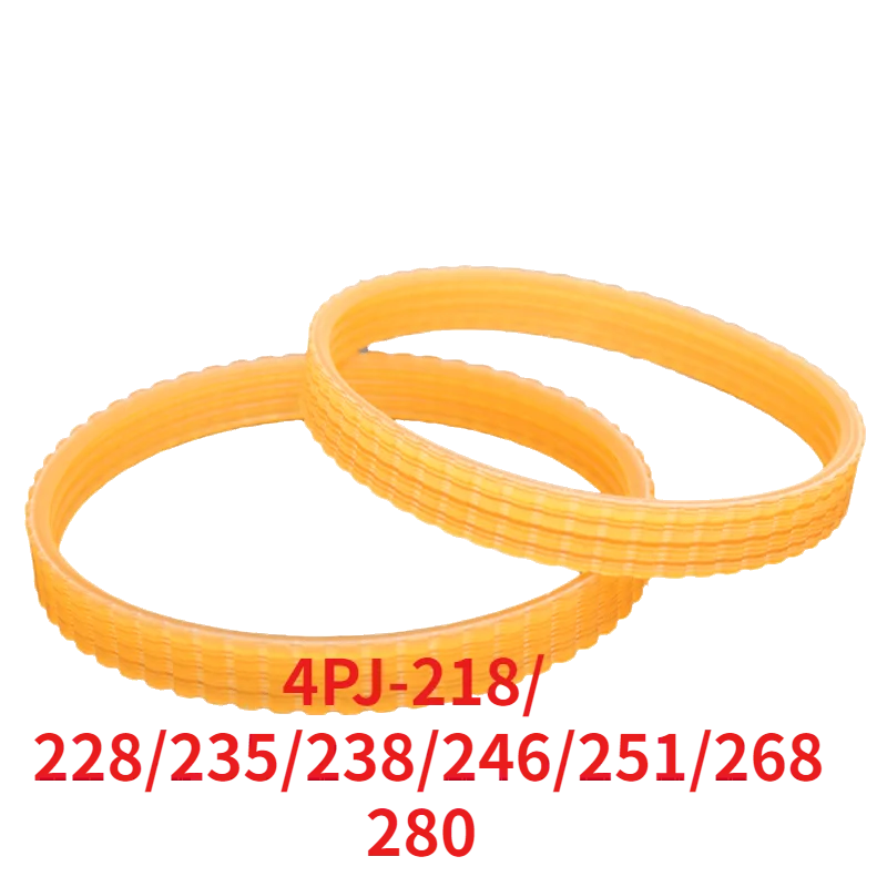 

2pcs 4PJ-218/228/235/238/246/251/268/280mm V-ribbed belt Woodworking planer Belt width 10mm Multi wedge PJ Belt pulley 4 slots