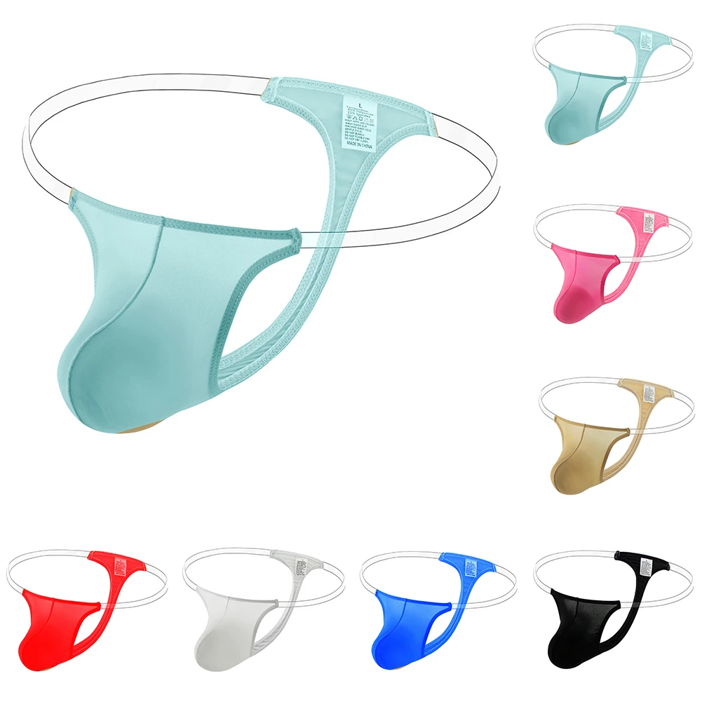 

Mens Thin Belt Mesh Fluorescent Sexy G String Pouch See Through Underwear Backless Lingerie T Back Bikini Low Rise Swimwear