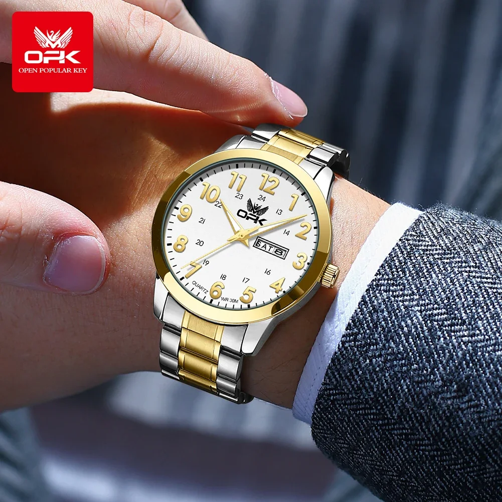 OPK 8176 Часы для мужчин Простые оригинальные кварцевые наручные часы