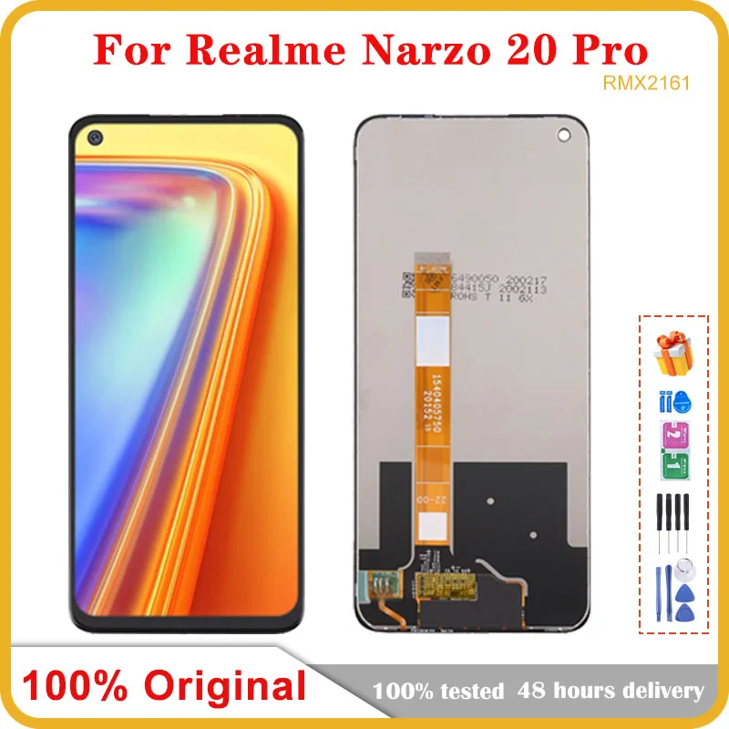 Оригинальный черный дисплей 6,5 дюйма для Oppo Realme Narzo 20 Pro rmx2rmx2163, полный ЖК-дисплей, детали для замены 161