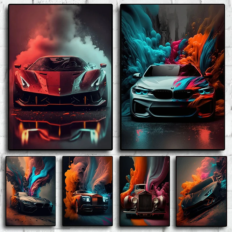 Современный стиль классический красочный распылитель холст без рамы для дома