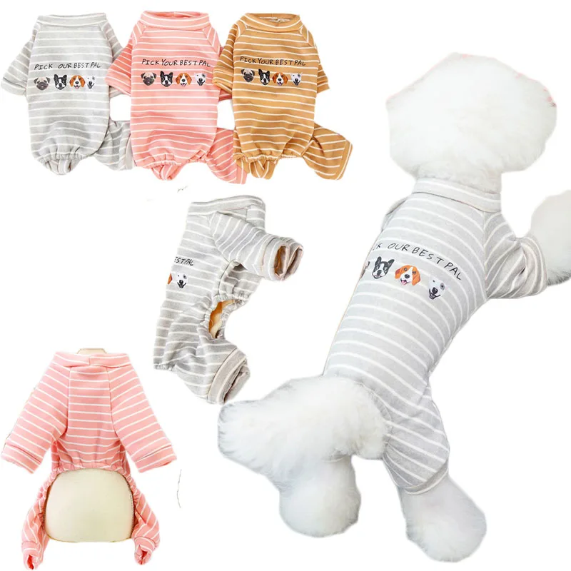 

Strips Winter Dog Hoodie Pajamas Pet Dog Clothes For Small Dogs Pets Costumes Puppy Kitten Jumpsuit Overalls Chihuahua Tracksuit