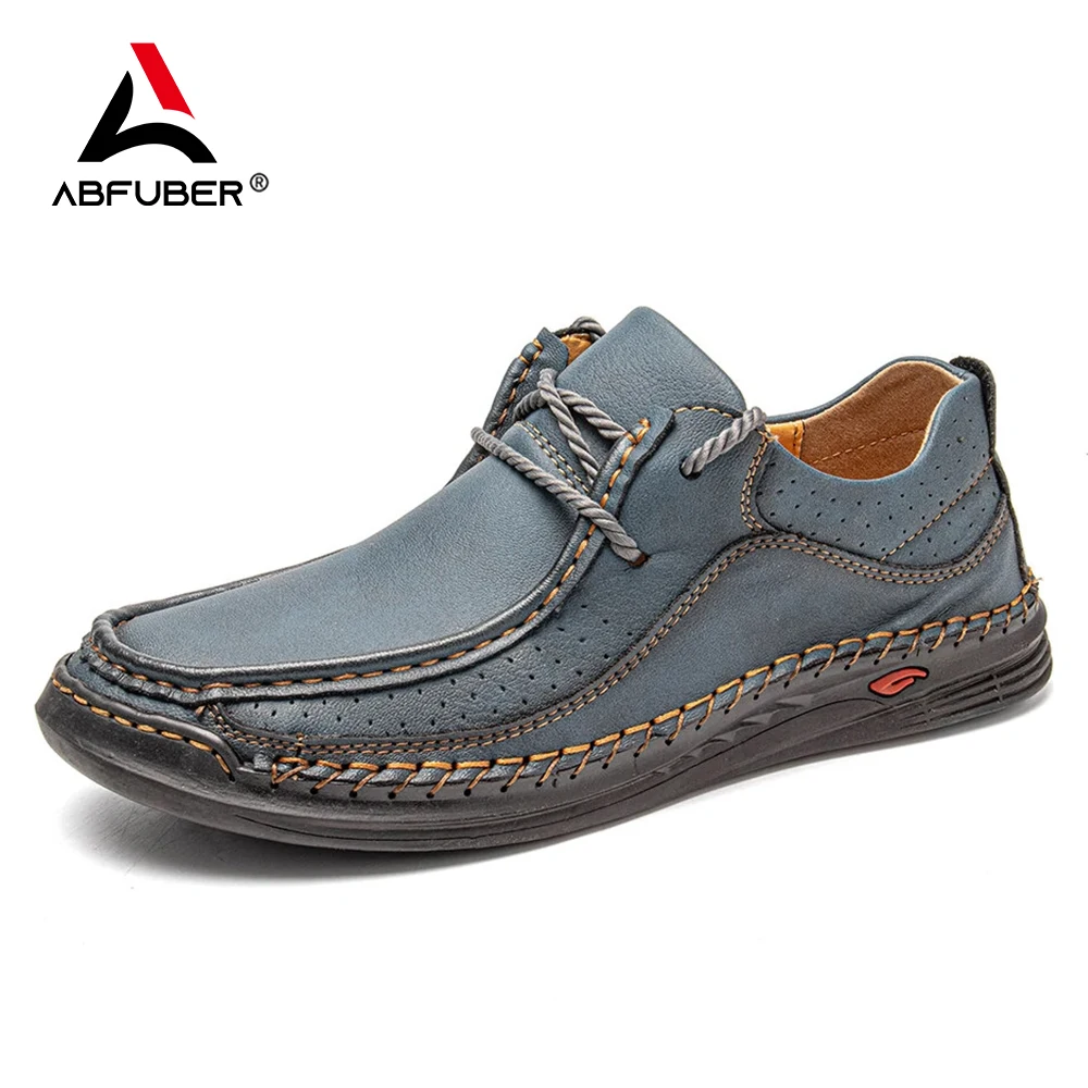 

Handmade Leather Men Shoes Casual Loafers Lace Up Split Leather Shoes Men Flats Hot Sale Moccasins Walking Shoes Men Dress