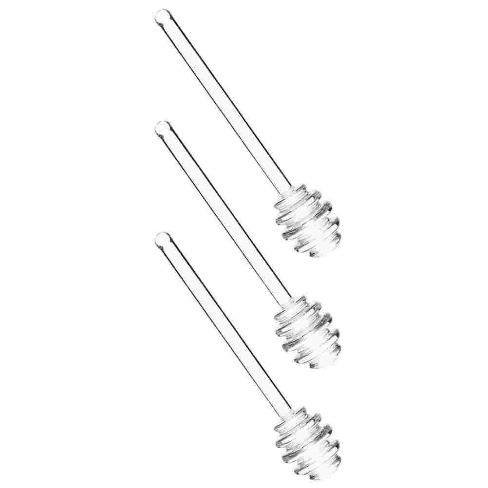 

3 Pcs Honey Stir Rods Syrups Drinks Honey Ladle Muddler Cocktails Set Honey Stirrer Tablespoon Glass Honey Spoons