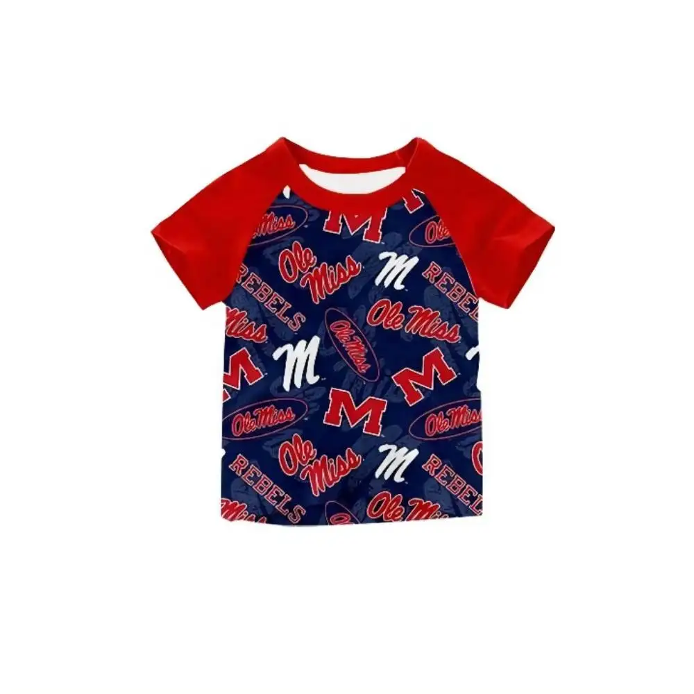 Summer Baby Boys Clothes Raglan T-shirt Sports Team M Printing Fashion Children Toddler Cool Kids Outfits Boutique New Designer