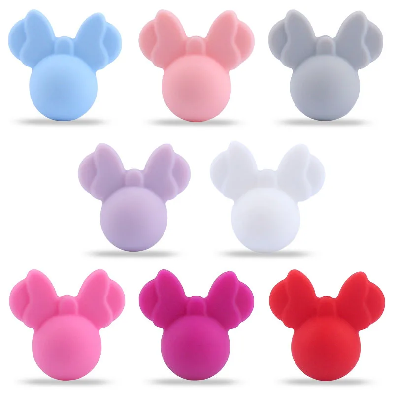 

23*24mm 20pc/lot Silicone Beads Baby Teething Pacifier Chains Necklace Accessories Safe Food Grade Nursing Chewing BPA Free Toys