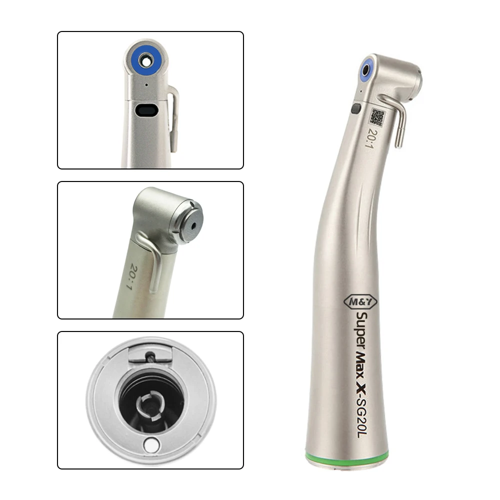 Max SG20L 20:1 reduction push button low speed green ring contra angle dental implant surgery handpiece teeth whitening angle