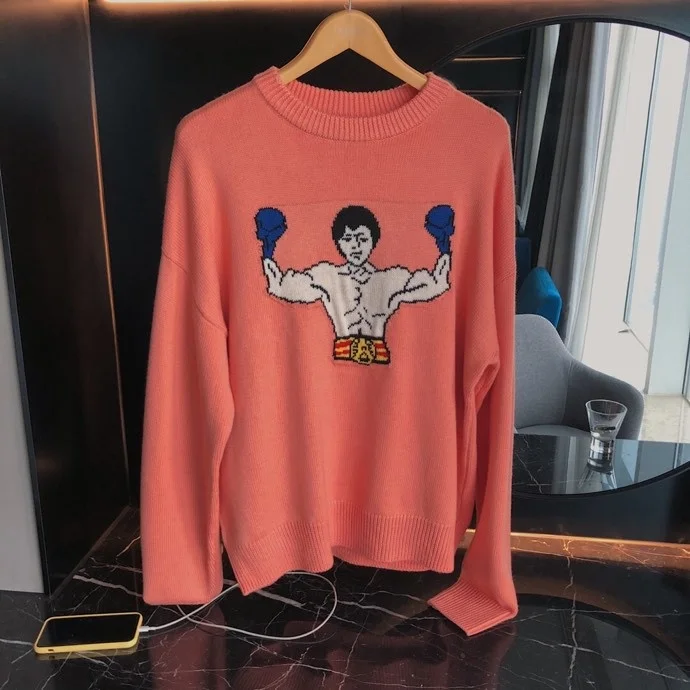 

Adererror Sweater Men Woman 1:1 Best Quality Hercules Pattern Crew Neck Crewneck Ader Error Sweatshirts Pink Pullover
