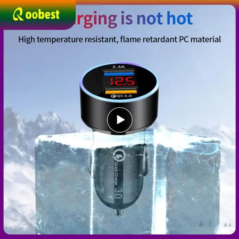 

Universal Car Charger Adapter Dual Usb Digital Display Cigarette Lighter Portable Car Charger Multifunctional Car Accessories