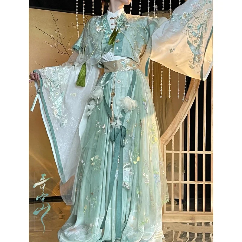 Tgcf Tian Guan Ci Fang Lian Hua Cheng Feng Shi Qing Xuan карнавальный костюм Green Cos платье Hanfu полный