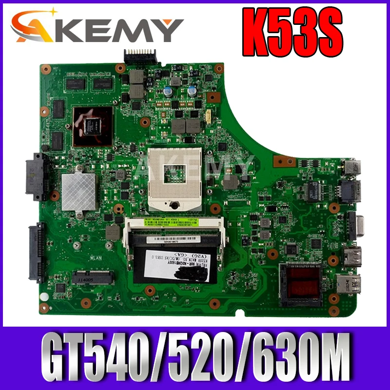 

Материнская плата Akemy K53SV для ноутбука Asus K53SV K53SD K53SJ K53SM K53SC K53S X53S A53S, материнская плата GT540M GT520M GT630M