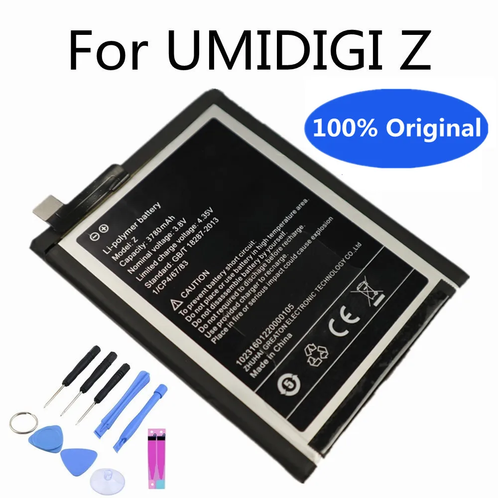 

Высококачественный новый 100% оригинальный сменный аккумулятор для Umi UMIDIGI Z 3780 мАч аккумулятор для мобильного телефона с номером отслеживания + Инструменты