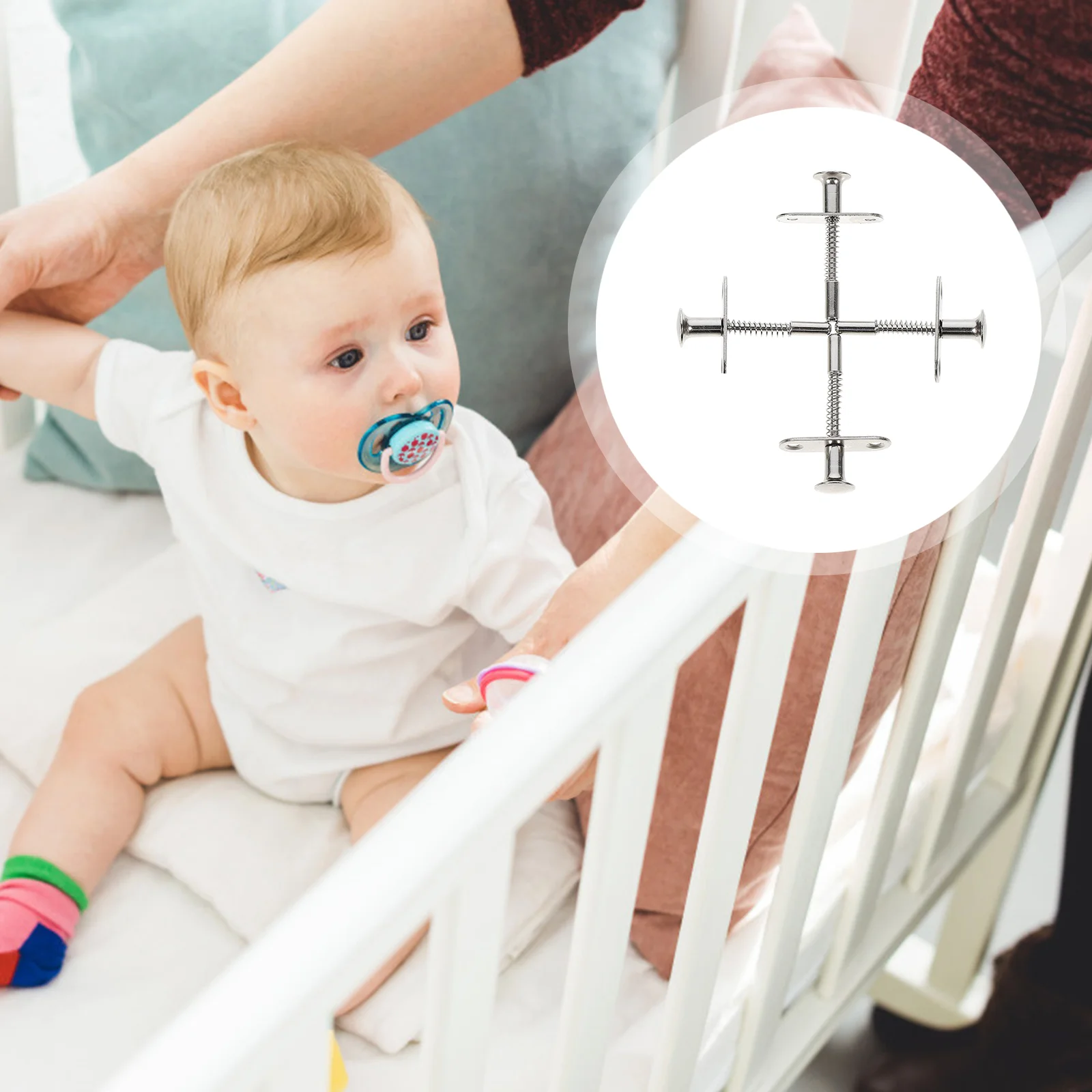 

10 Pcs Spring Latch Furniture Fastening Fitting Baby Bed Bolt Crib Birdcage Accessories Parts Cot Replacement