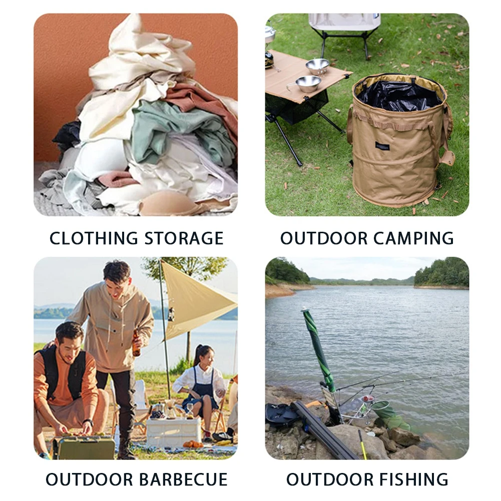 Clothes Sundry Storage Bag Folding Camping Collapsible Bucket Multifunction Outdoor Holder Barrel Ultralight for Travel