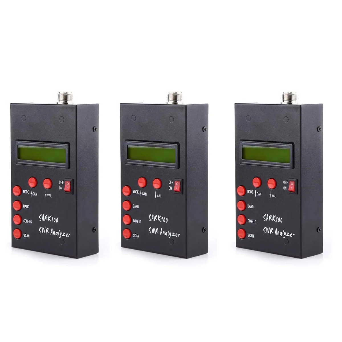 

3X SARK100 Antenna Analyzer Meter 1-60MHz Shortwave SWR Antenna Analyzer with 1.0 to 9.99 SWR Usable Measurement Range