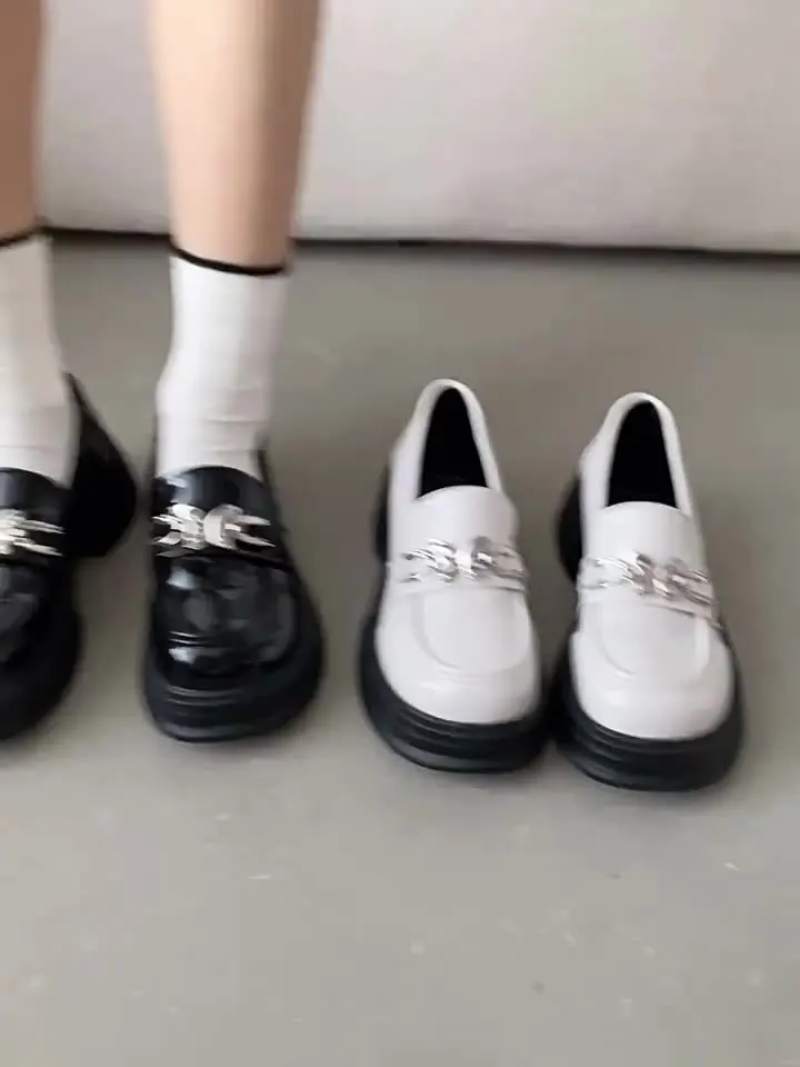 

Туфли женские в британском стиле, оксфорды на платформе, без застежек, классические туфли-лодочки, криперы, чёрные, в римском стиле ретро, лето