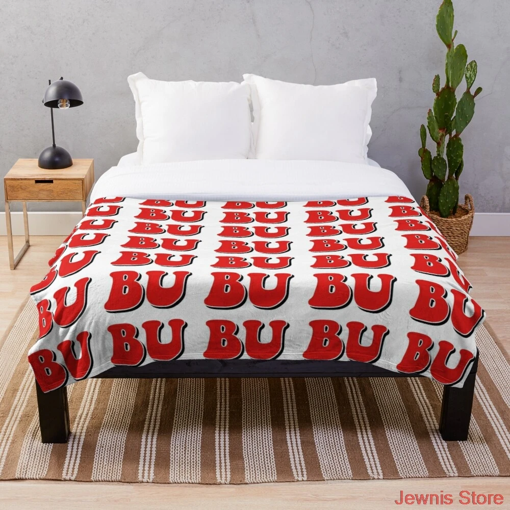 

Покрывало из Бостонского университета бу, супермягкое одеяло с принтом для семейного автомобиля и дивана, летние офисные одеяла