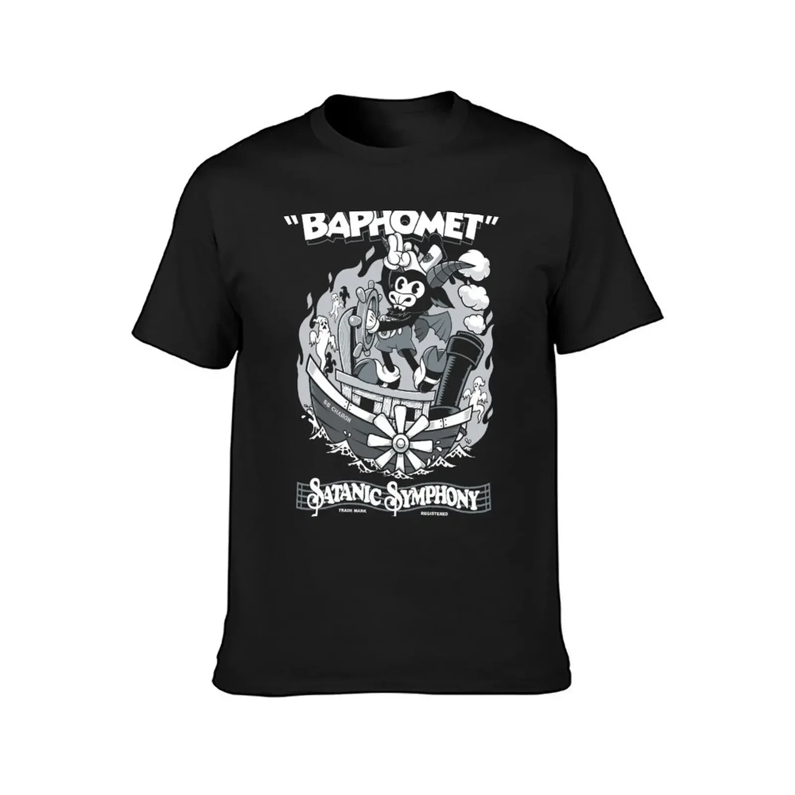 Винтажная футболка с рисунком Бафомета - Steamboat Baphy Occult Sataniicc Symphony футболки милая