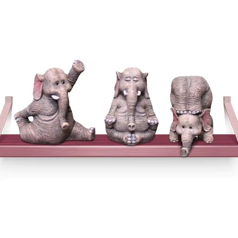 

Elephant Decor Figurines Home Decor Cute Elephant Sculpture Mini Statue Ornament Collection Resin Animal Elephant Figurine