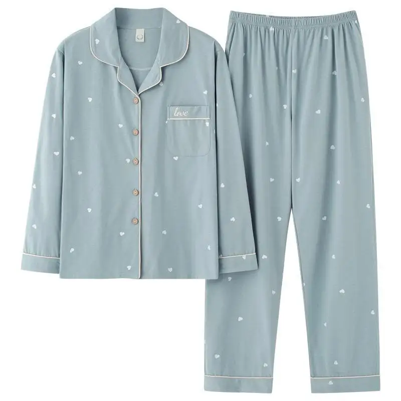 New Knitted Cotton 2 Piece sets Women's Pajama Sets Female Sleepwear Young Lady Pyjamas Yellow Lounge Fashion Homewear