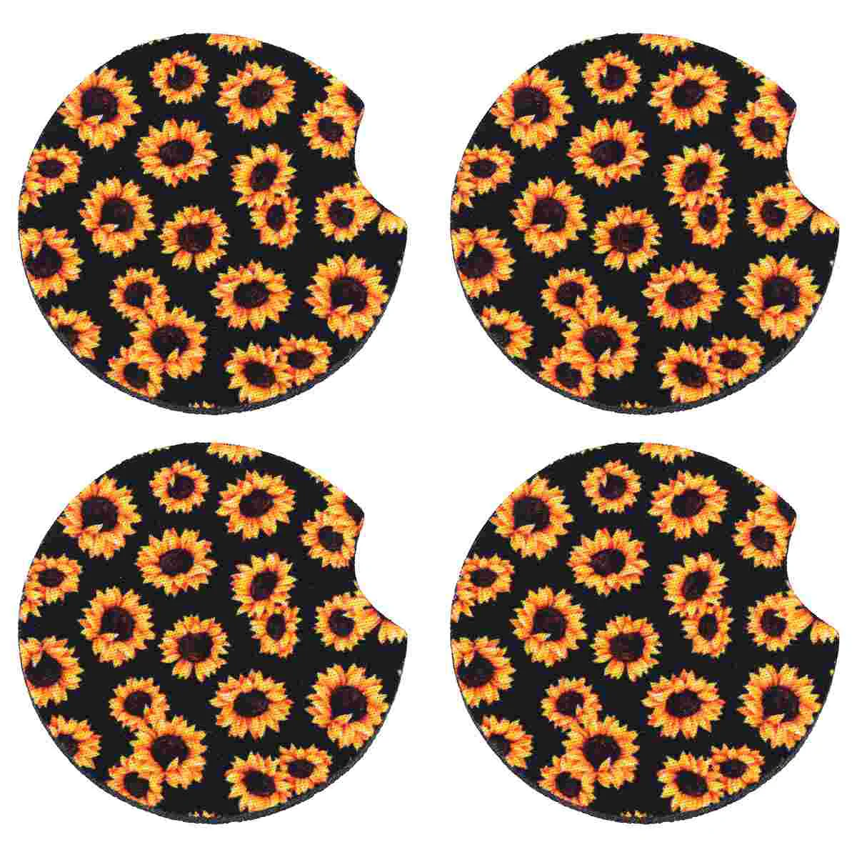 

4pcs Personalized Car Coasters Daisy Coasters for Car Sunflower Car Coasters Custom Car Coasters Truck Cup Coasters