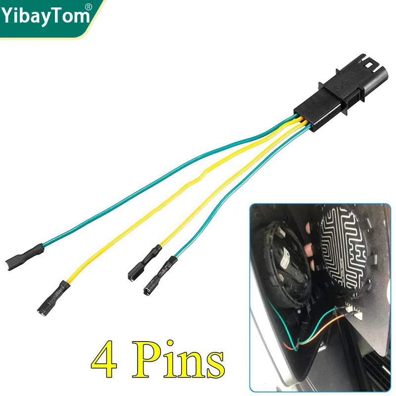 4Pins 12V Side Mirror Heating Function Connector Cable Wire for BMW X3 X4 X5 X6 F01 F02 F10 F11 F12 F13 F18 E70 E71