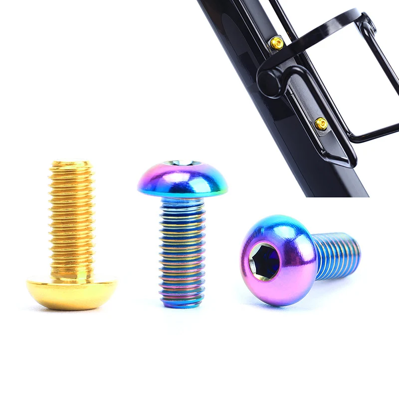 2pcs M5x12mm Bike Bottle Bolts Titanium Bicycle Water Bottle Cage Bolts Fixed Screw Air Pump Bracket Screw Accessories