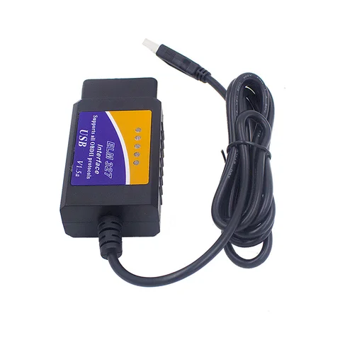 Автомобильный диагностический сканер ELM327 USB V1.5 OBD2, ELM 327 в 1,5 OBD 2 OBDII интерфейс, автоматический диагностический инструмент на основе ПК, стандартное сканирование