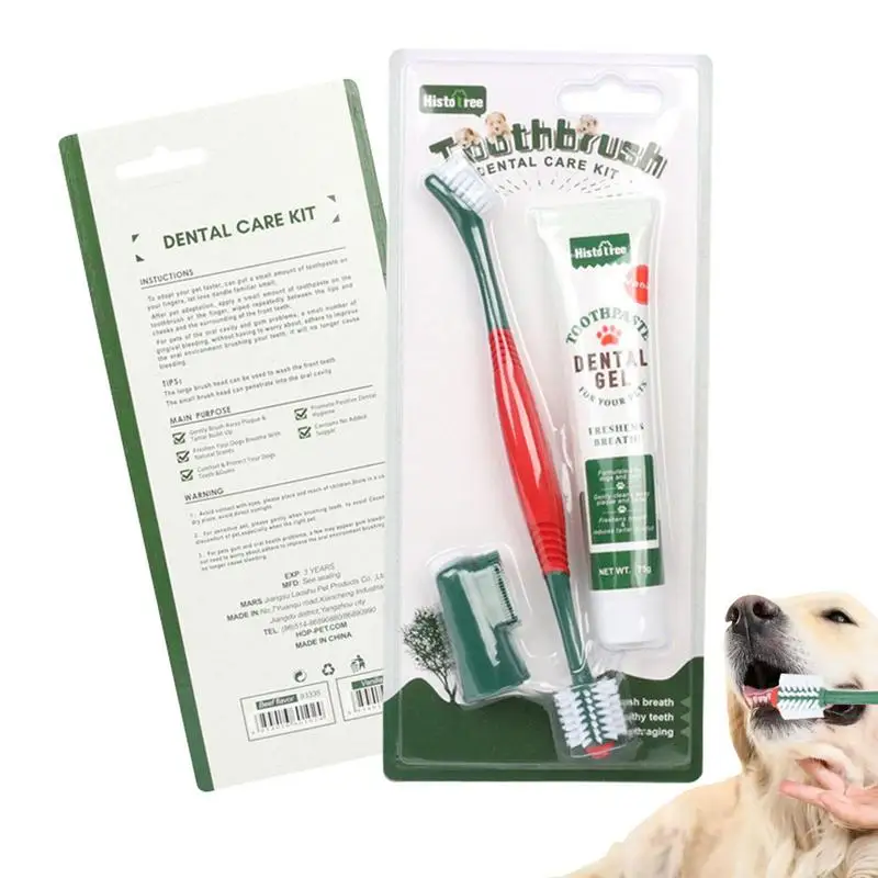 

Dog Tooth Brushing Kit Teeth Cleaning And Fresh Breath Kit Dog Teeth Cleaning Tools Dental Care Guide Vet Formulated For Dogs