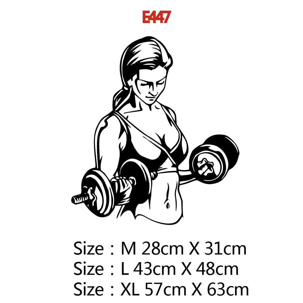 Виниловые обои с изображением девушки для фитнеса