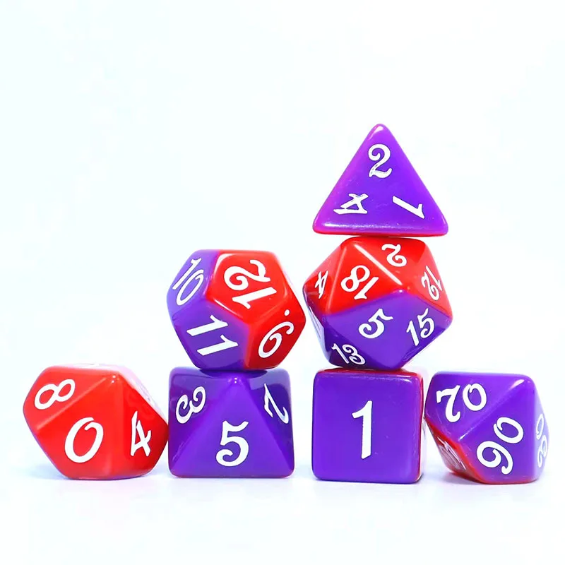 

7pcs/set Mixed Two-color Layering Multiaspect Dice Set Board Games Accessories